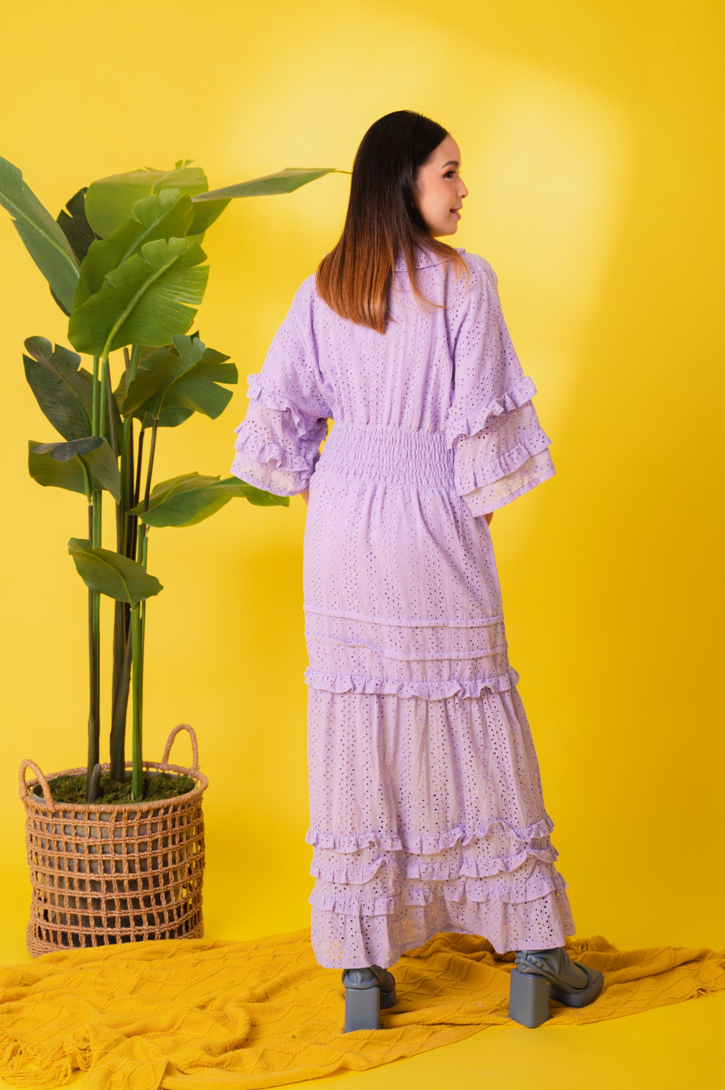 Eyelet 4: Marites Premium Eyelet Smocked-waist Dress