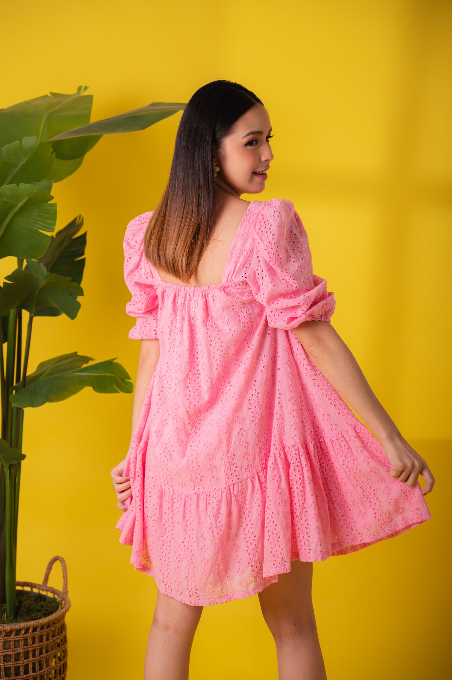 Eyelet 4: Marjone Premium Eyelet Shift Dress