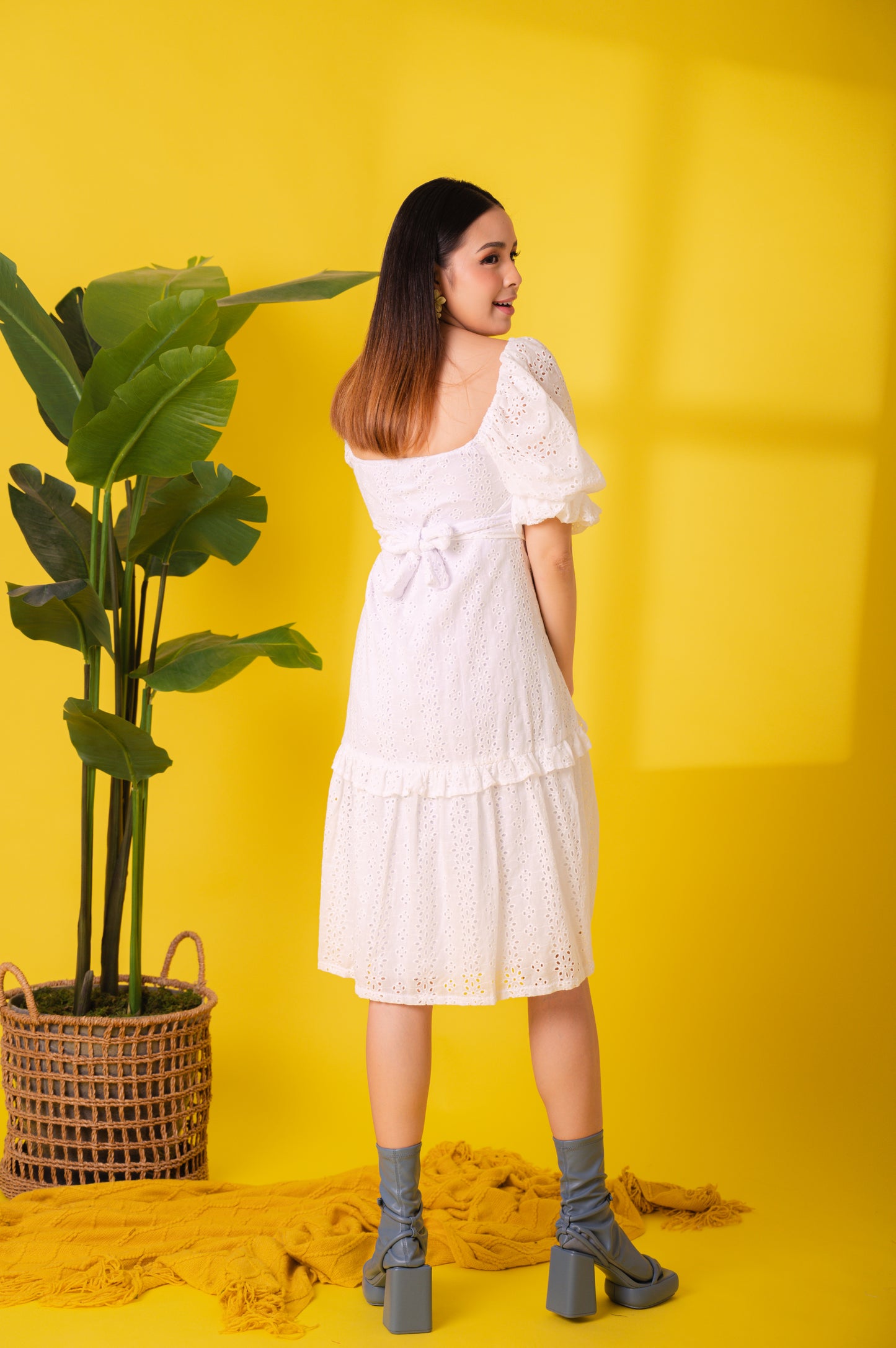 Eyelet 3: Leni Premium Eyelet Wrap Dress