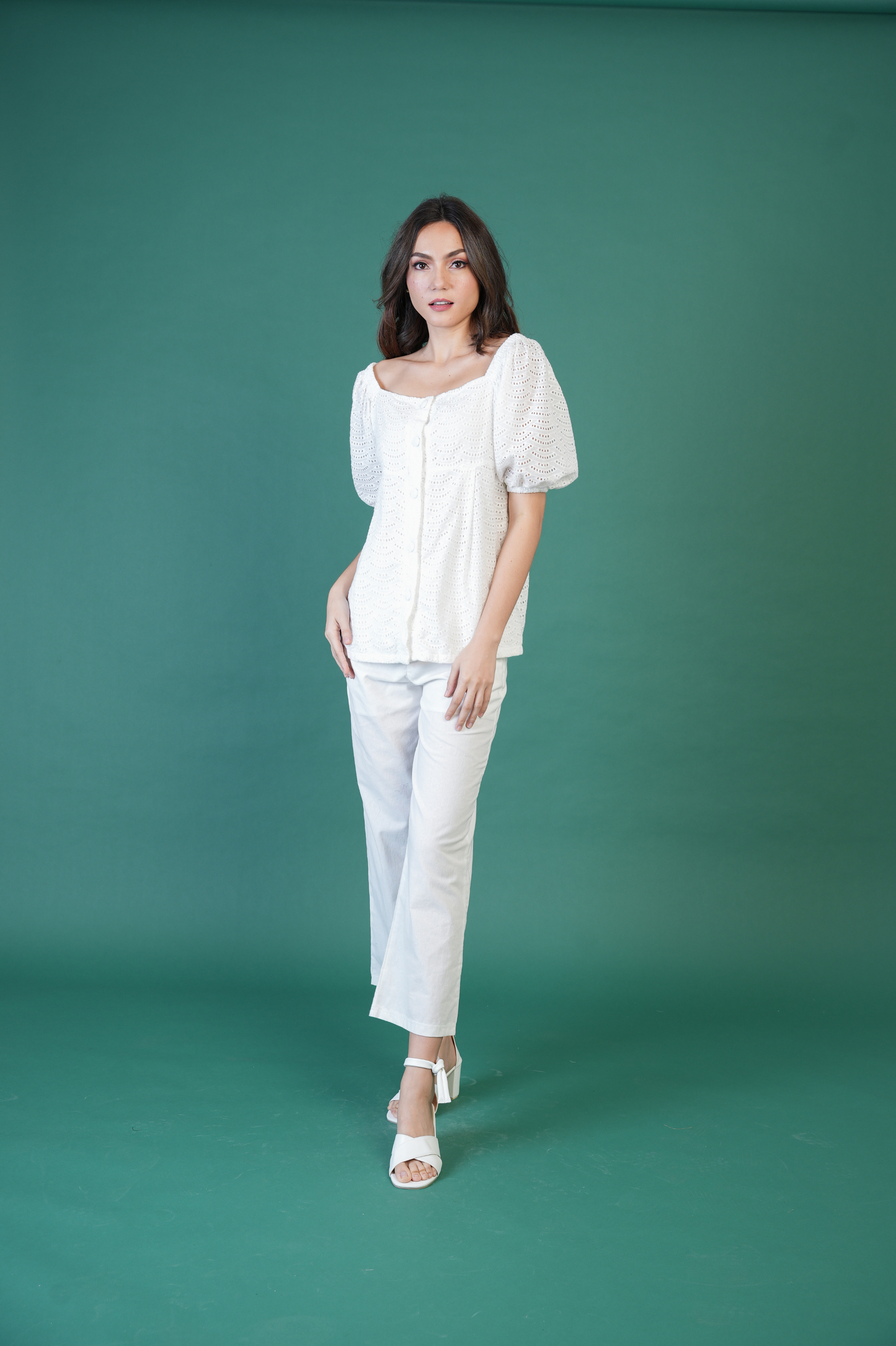 Anastasia Straight Leg Garterized Pants