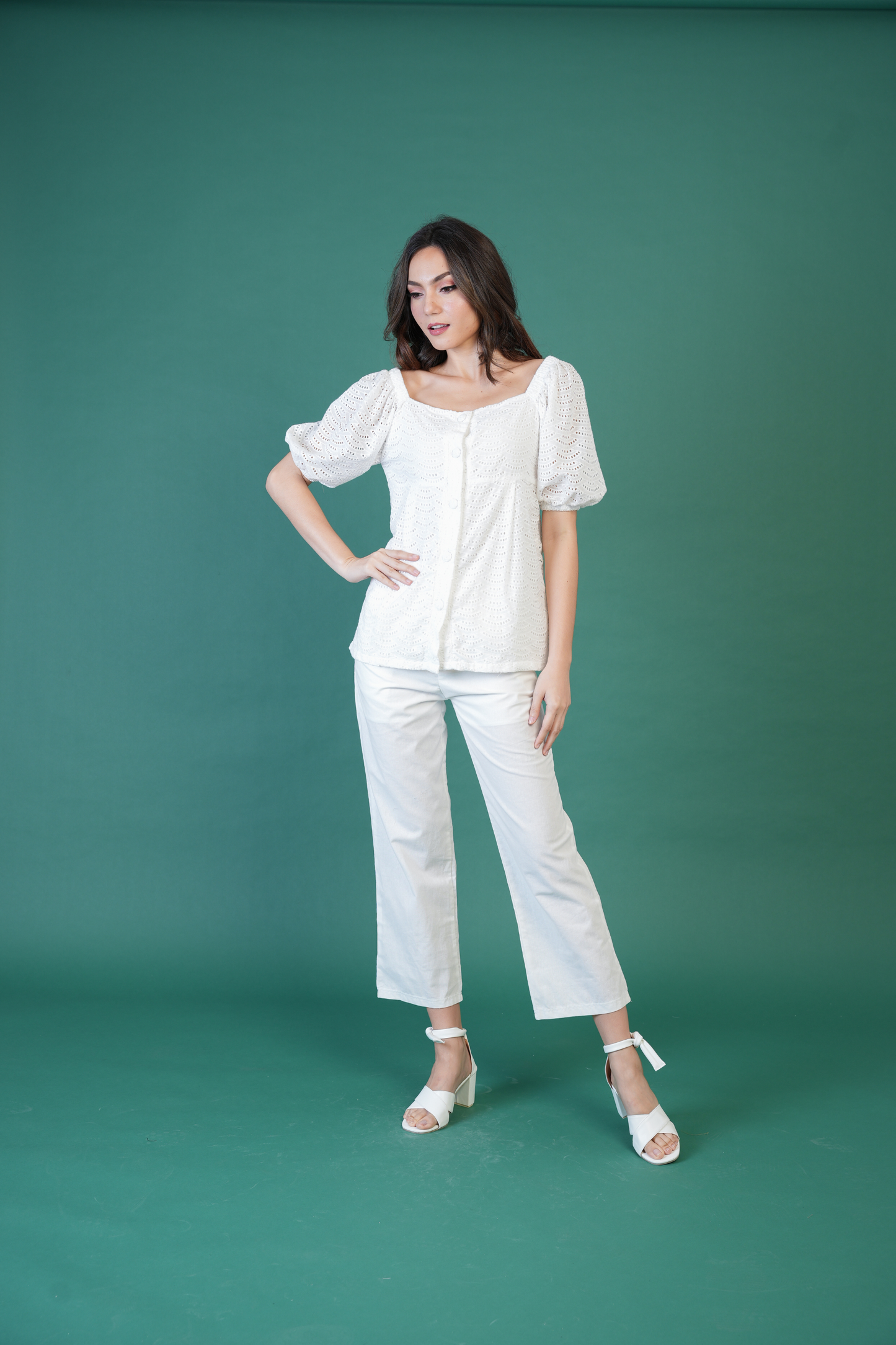 Anastasia Straight Leg Garterized Pants