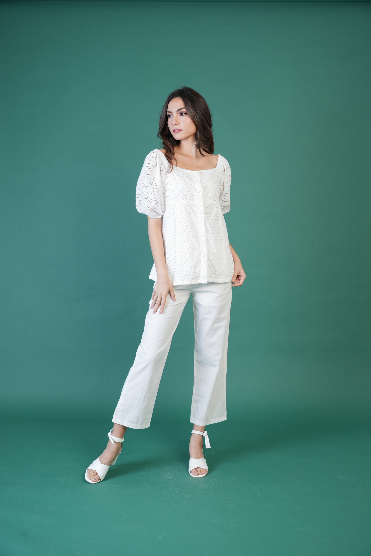 Anastasia Straight Leg Garterized Pants