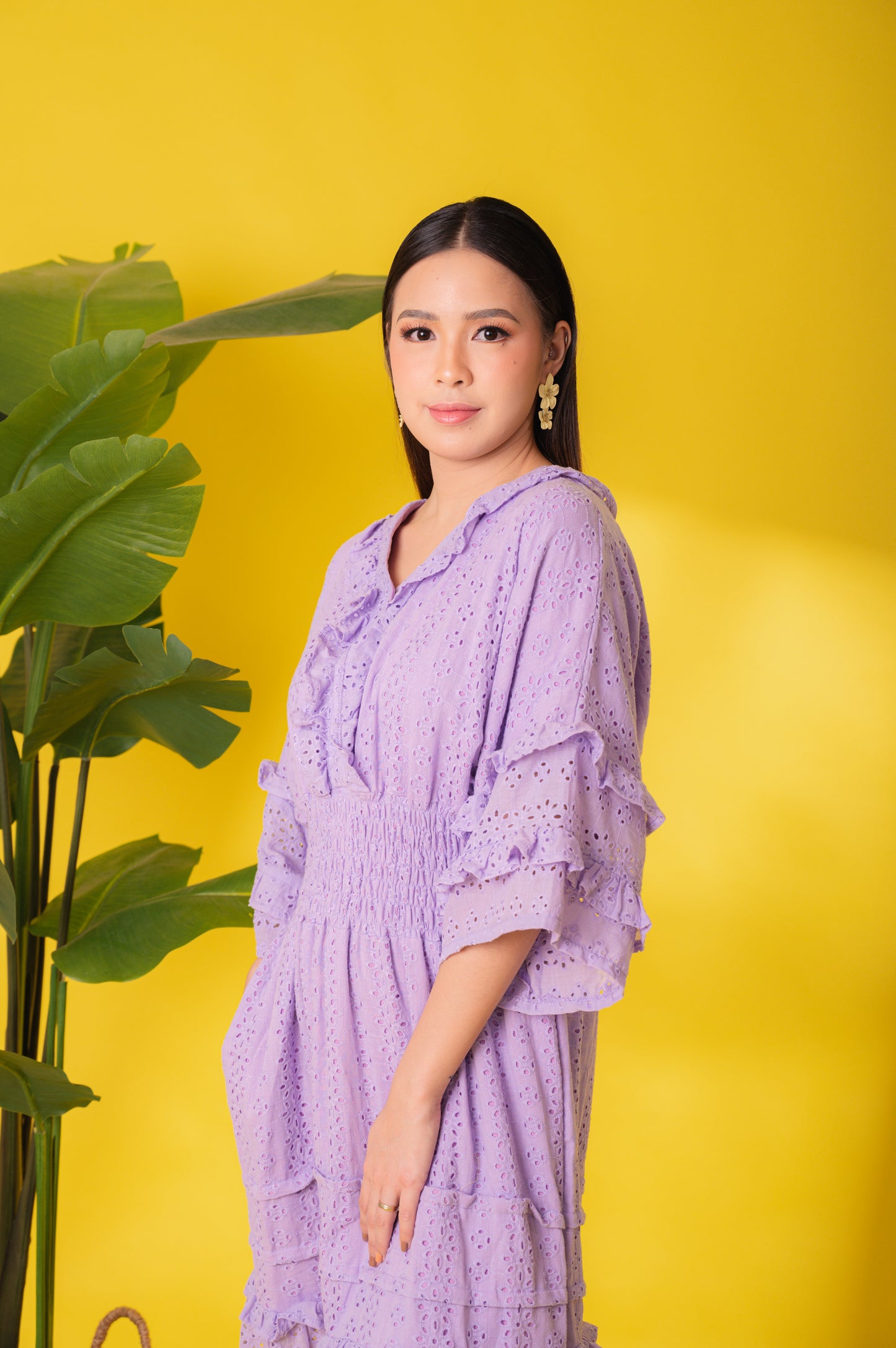 Eyelet 4: Marites Premium Eyelet Smocked-waist Dress