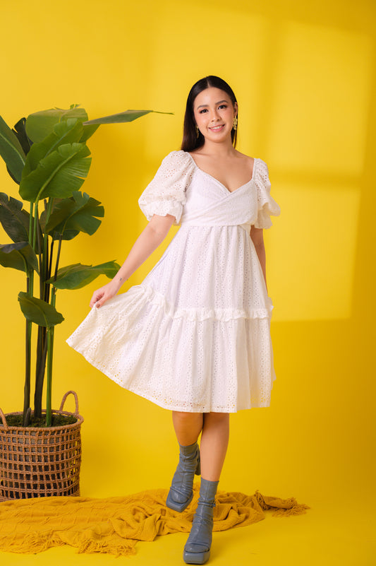 Eyelet 3: Leni Premium Eyelet Wrap Dress