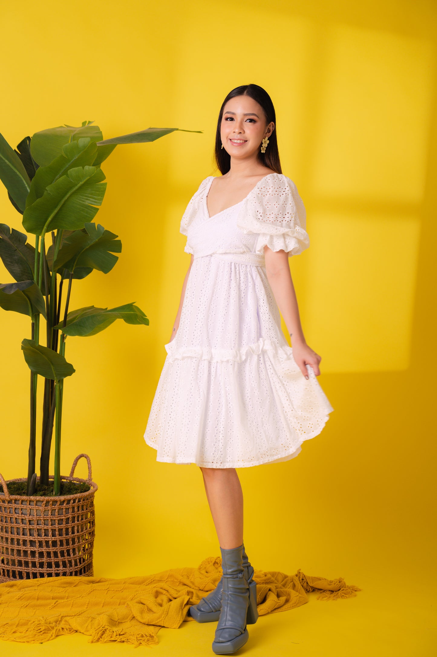 Eyelet 3: Leni Premium Eyelet Wrap Dress