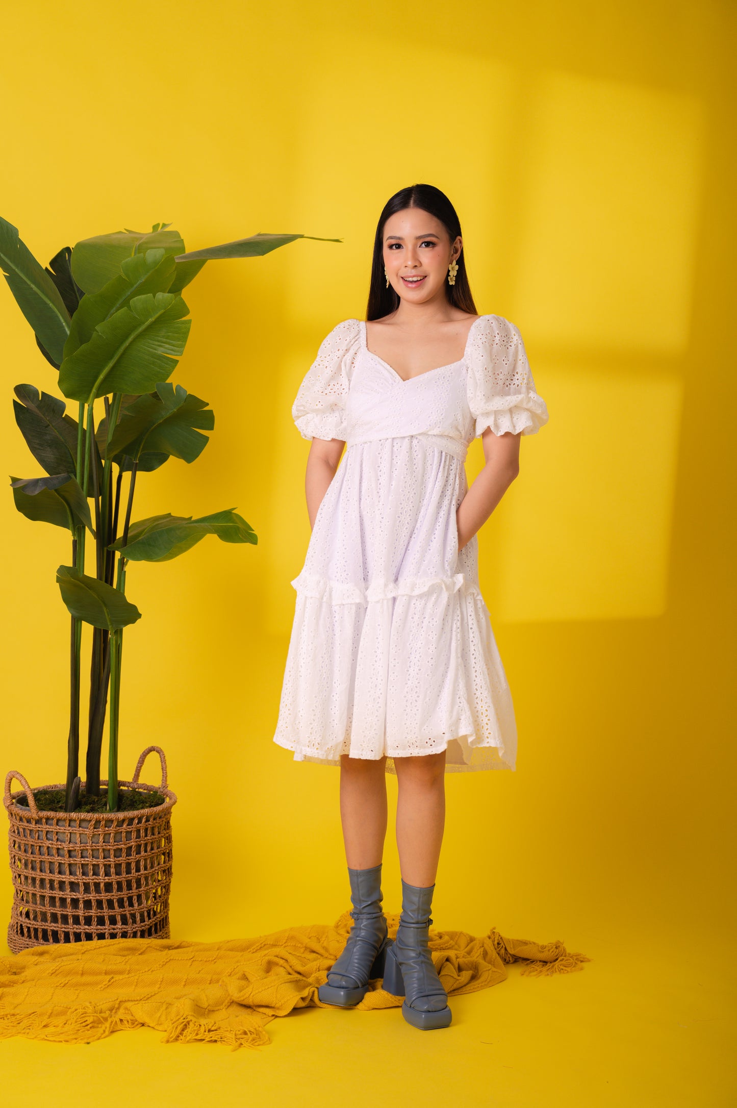 Eyelet 3: Leni Premium Eyelet Wrap Dress